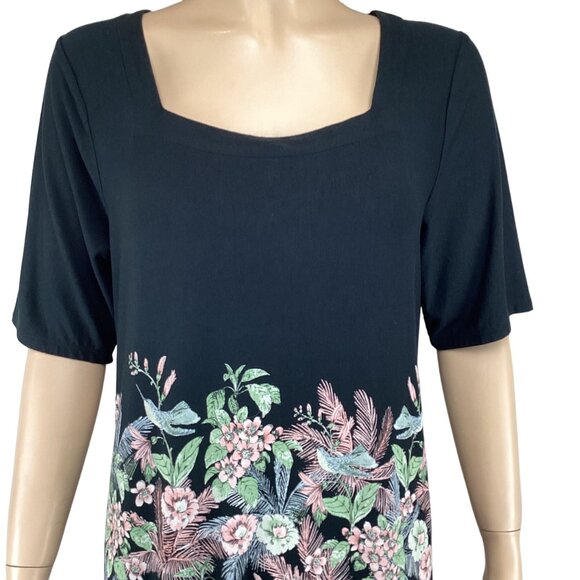 J. Jill Wearever Collection Womens Floral Tunic Top Black Size Small‎ - Picture 7 of 8